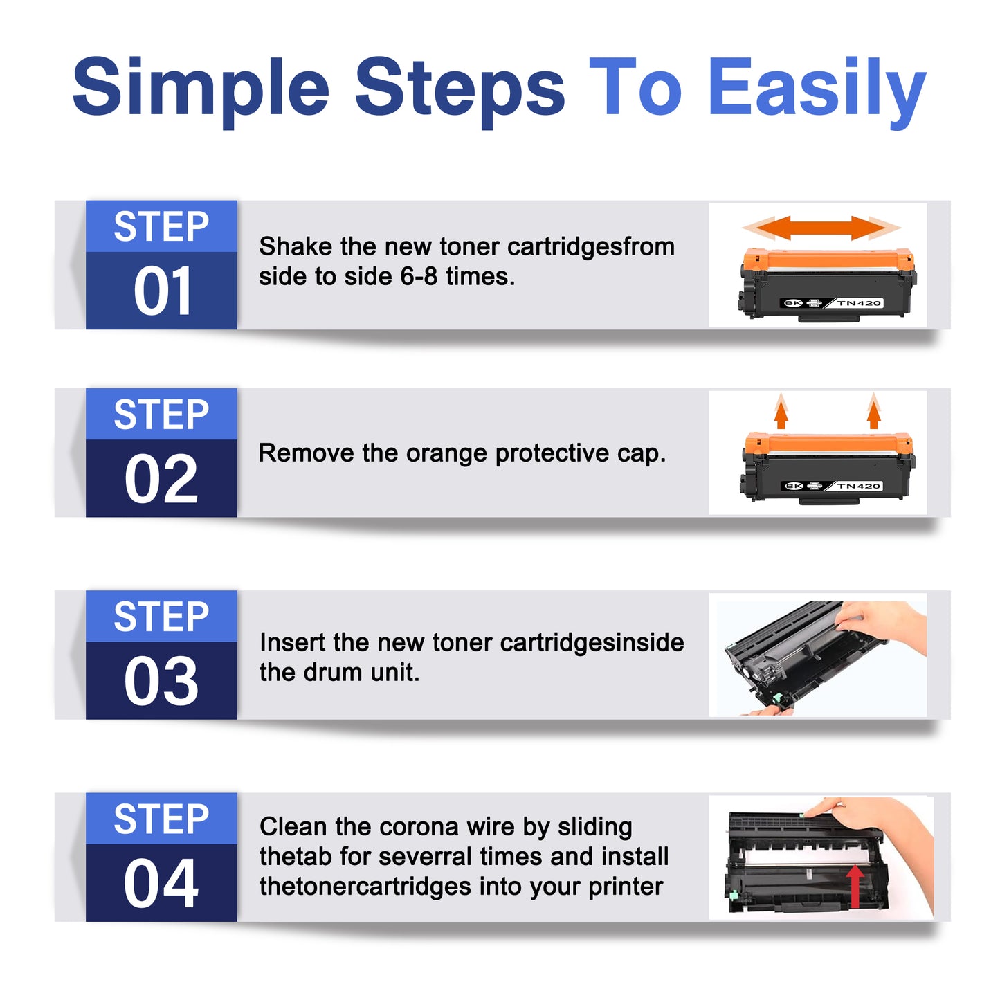 TN420 Toner Cartridges 2 Pack ZXTZX Compatibles for Brother TN420 Toner HL-2270DW MFC-7860DW Series Printers