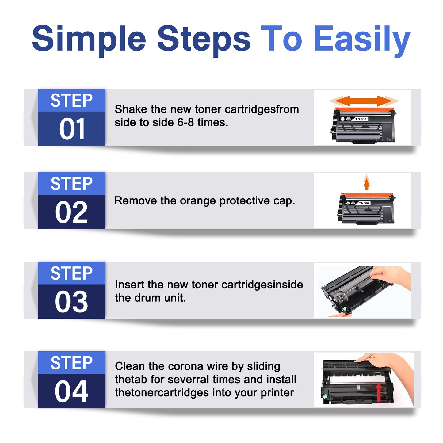 TN880 Toner Cartridge ZXTZX Compatibles for Brother TN-880 Compatibles for HL-L6400DWT MFC-L6700DW Series Printers 3 Pack Black