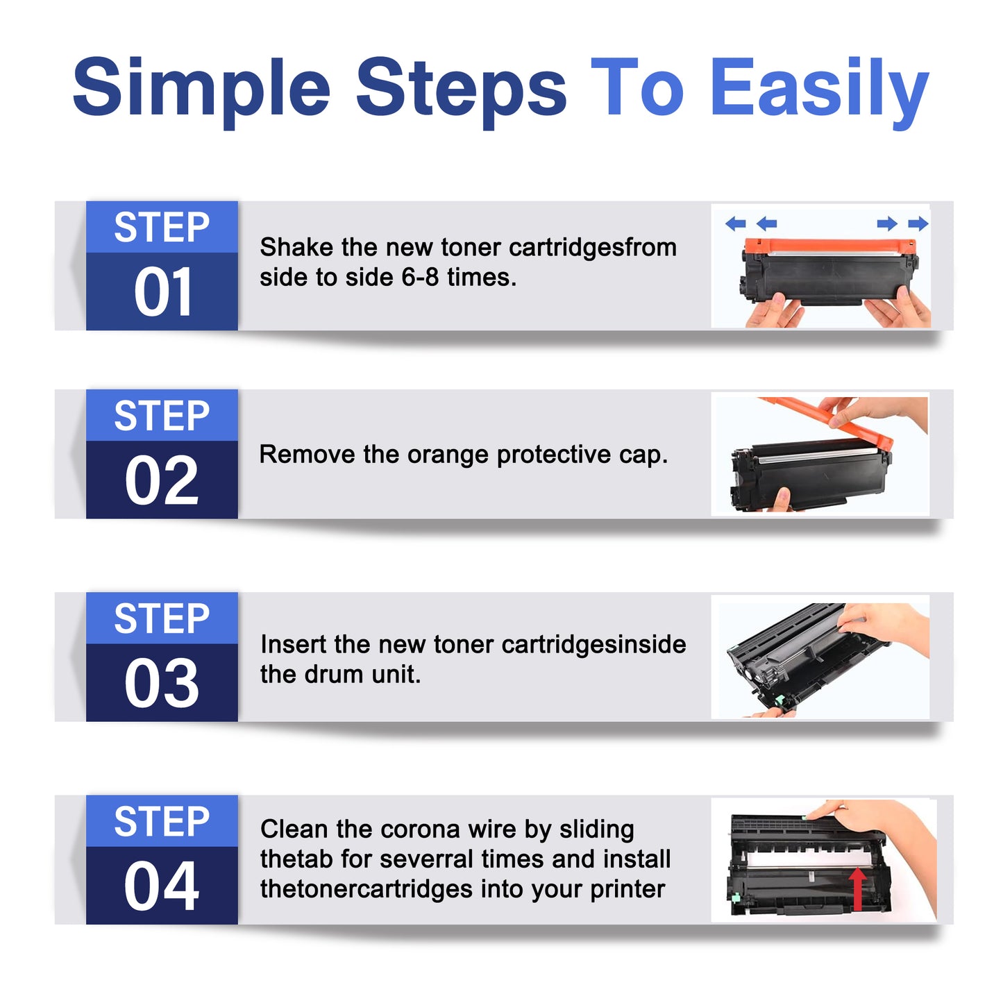 TN660Toner Cartridge ZXTZX Compatibles for Brother TN660 Black Works with HL-L2315DW MFC-L2720DW HL-L2360DW MFC-L2700DW Series Printers 4 Pack