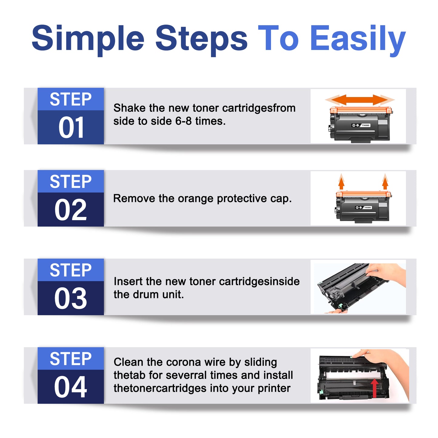 TN890 Toner Cartridge ZXTZX Compatibles for Brother TN-890 Compatibles for HL-L6250DW MFC-L6900DW Series Printers 3 Pack Black