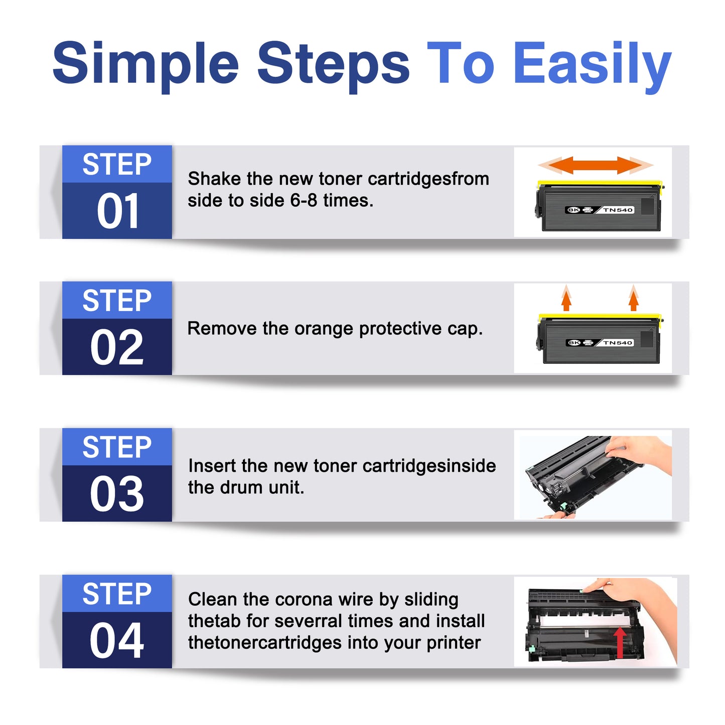 TN540 Toner Cartridge ZXTZX Compatibles for Brother TN540 Compatibles for HL-5170DN MFC-8840DN Series Printers 1 Pack Black