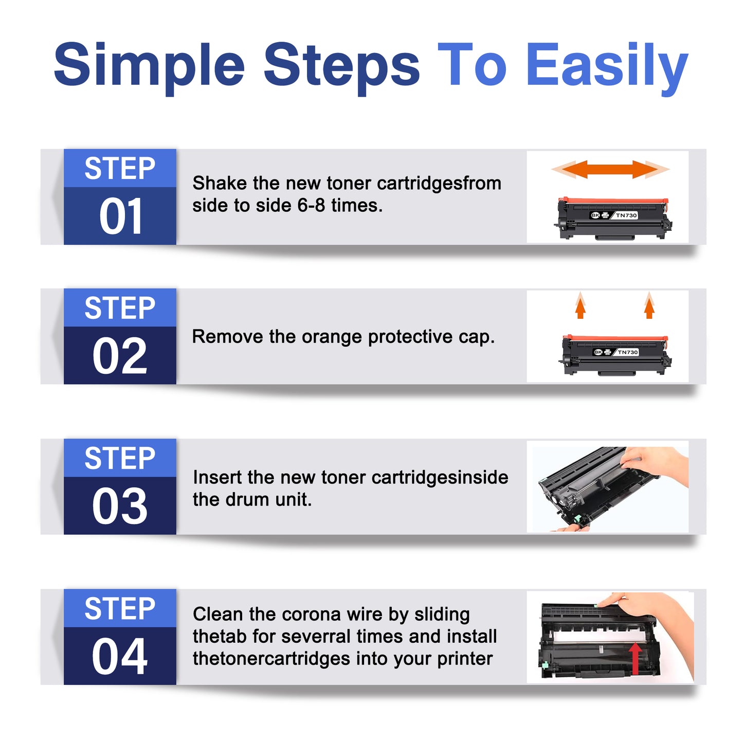 TN730 Toner Cartridge ZXTZX Compatibles for Brother TN-730 Compatibles for HL-L2370DW MFC-L2750DW Series Printers 6 Pack Black