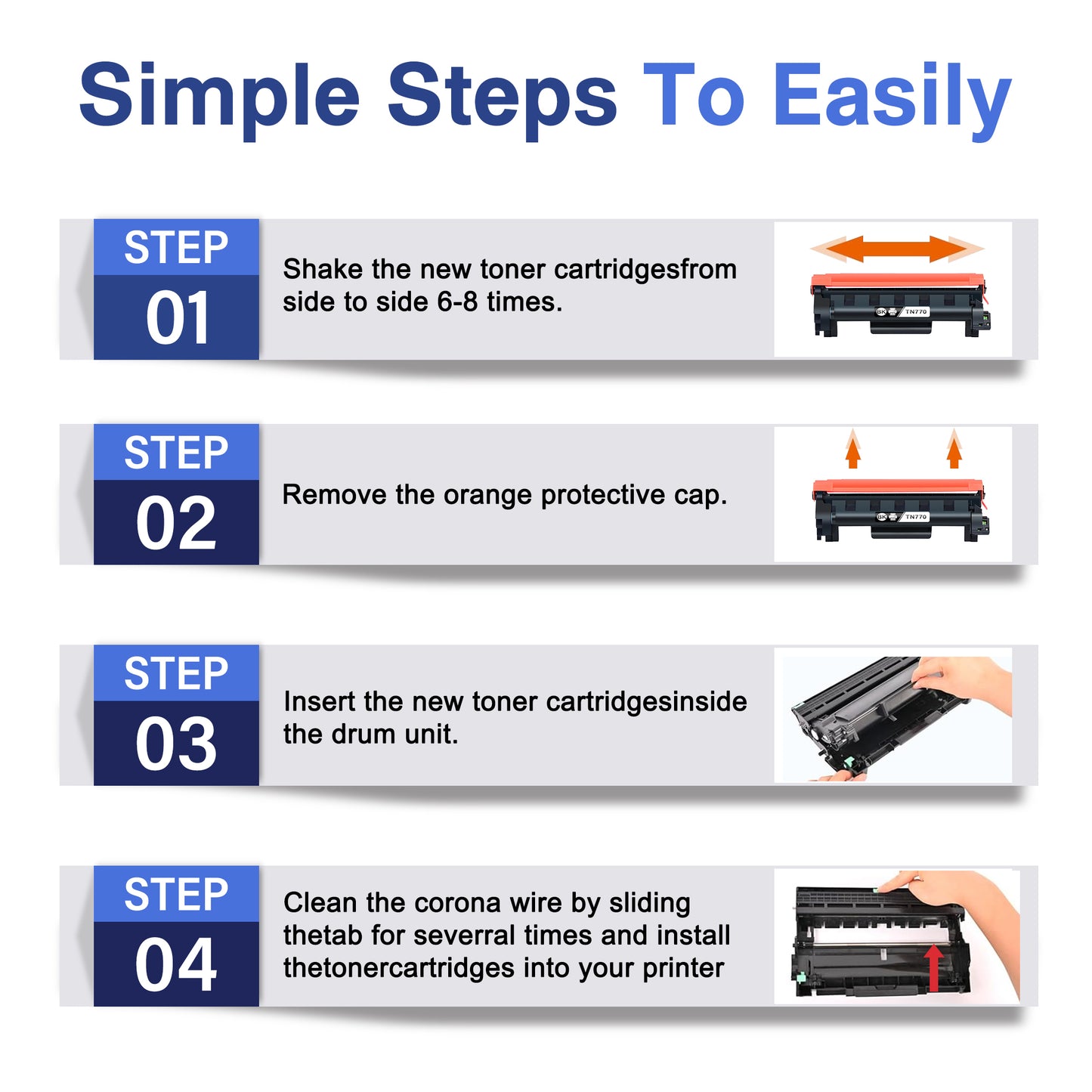 TN770 2 Pack Toner Cartridges ZXTZX Compatibles for Brother TN770 Toner HL-L5215DW MFC-L2750DWXL Series Printers