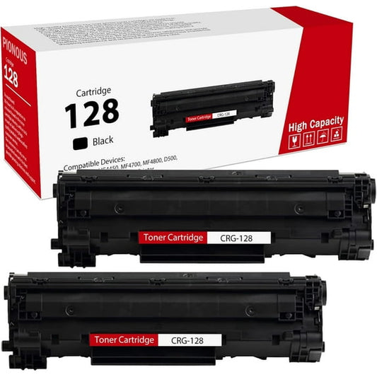 High-Yield 128 CRG128 Toner Cartridge (2-Pack, Black) 128 3500B001 Toner Replacement for Canon 128 Toner ImageClass MF4450 MF4700 MF4800 D500 FAXPHONE L100 L190 Printer