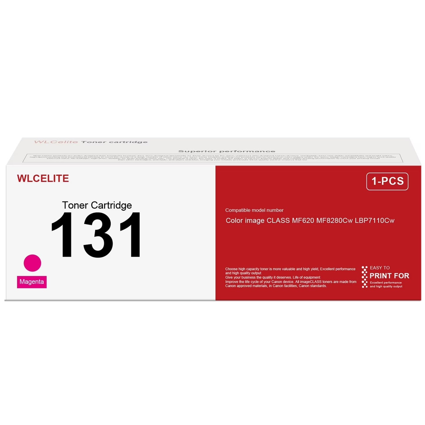 Magenta 131 Toner Replacement for Canon 131 Toner Cartridge for MF8280Cw MF624Cw Printer
