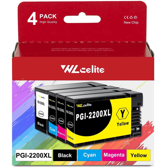 PGI 2200XL Ink Cartridge Compatible for Canon 2200XL Combo Pack Ink Cartridges Printer (Black Cyan Magenta Yellow)