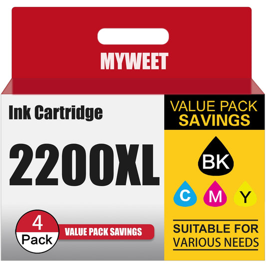 PGI-2200XL Ink cartridges Compatible for Canon PGI-2200XL ink for Canon Maxify iB4020 Printer (1 Black, 1 Cyan, 1 Magenta, 1 Yellow, 4Pack)