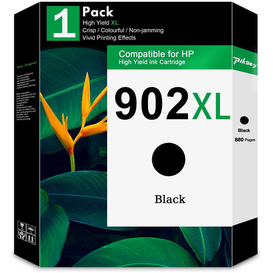 902XL Ink Cartridges Compatible for HP 902 Ink Cartridge for HP OfficeJet 6950 6960 OfficeJet Pro 6960 6970 Printers (1BK) 1-Pack