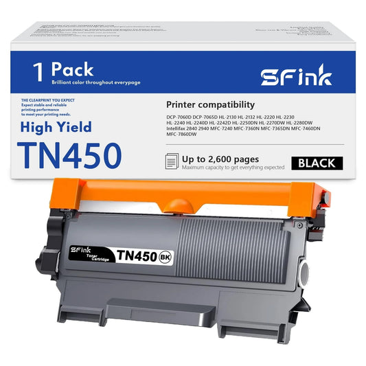 TN450 High Yield Toner-Cartridge 1-Black Replacement for TN450 Brother IntelliFax-2940 Printer