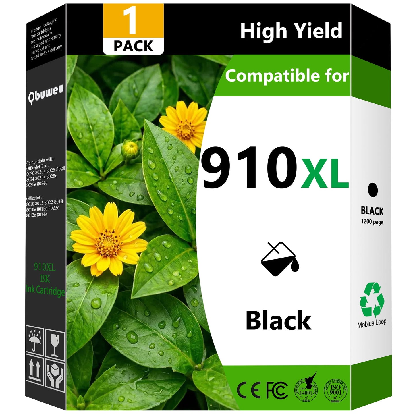 910XL 910 XL Ink Cartridges 1-Pack Black Compatible for HP 910XL 910 Ink Cartridges for OfficeJet 8020 8015e OfficeJet Pro 8025e 8020e Printer