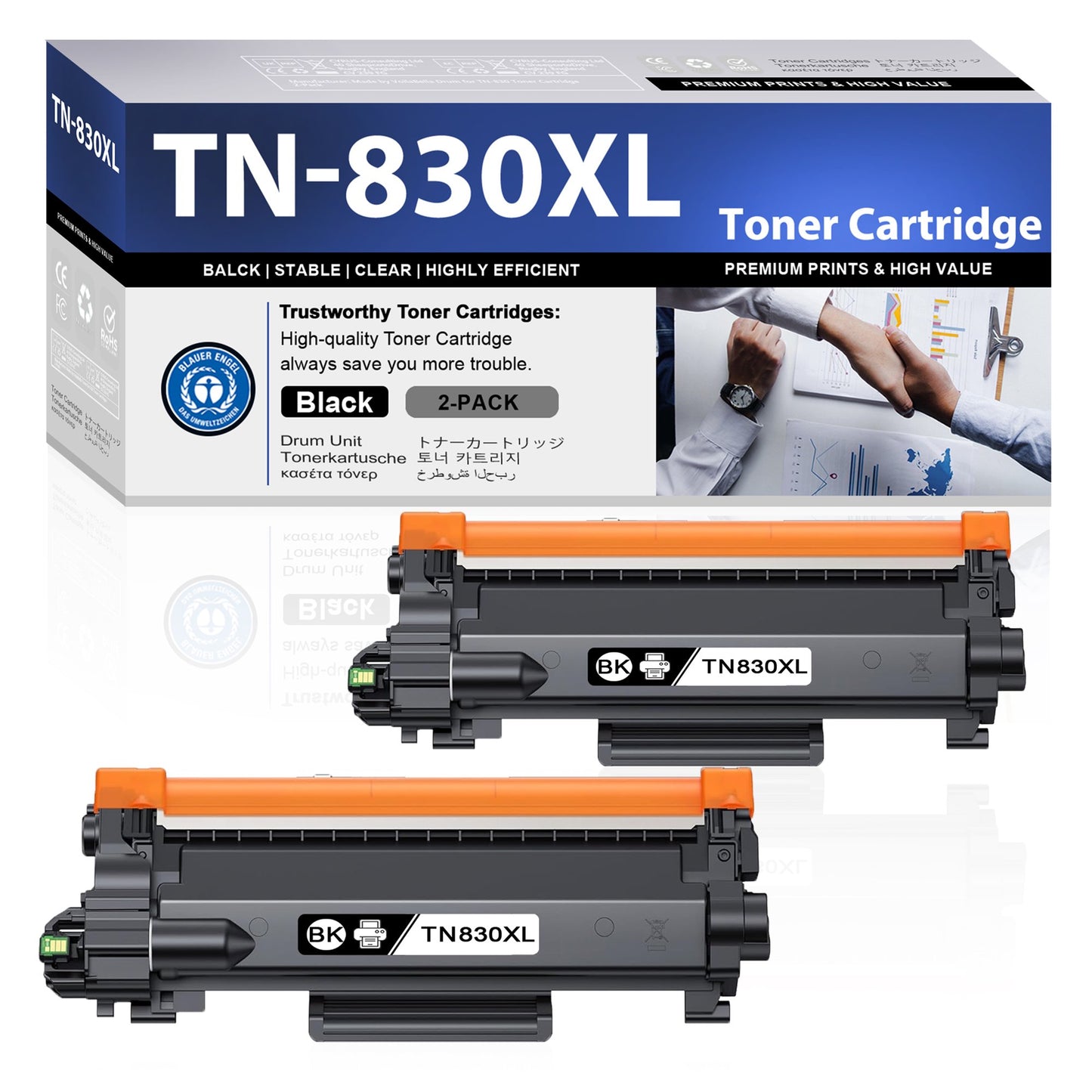TN830xl TN-830 Toner Cartridge Compatibles for Brother TN 830xl Compatibles for HL-L2465DW MFC-L2760DW Series Printers 2 Pack Black