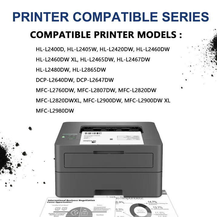 TN830 XL Toner TN830 Black Compatible for Brother TN830XL Toner Cartridge DCP-L2640DW HL-L2460DW HL-L2405W Printer 2-Pack