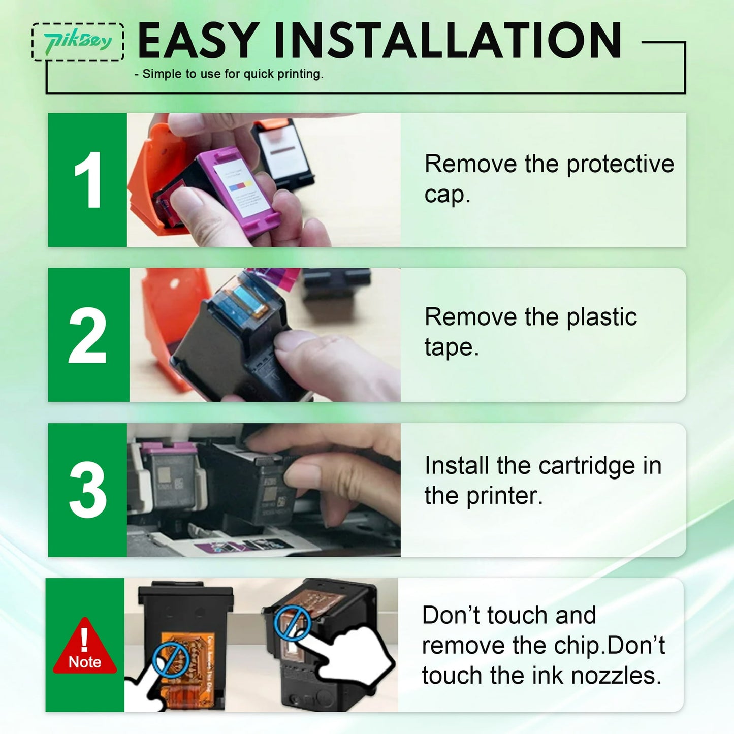 63XL Ink Cartridges 2-Pack Black/Tri-Color Compatible for HP 63 ink cartridges for Officejet 3830 4650 5200 5255 Envy 4520 4512 Deskjet 1112 3630 Printer