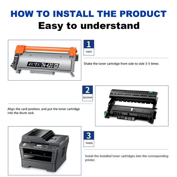 TN420 Toner Compatible for Brother TN420 2 Pack Black Toner Cartridges Printer