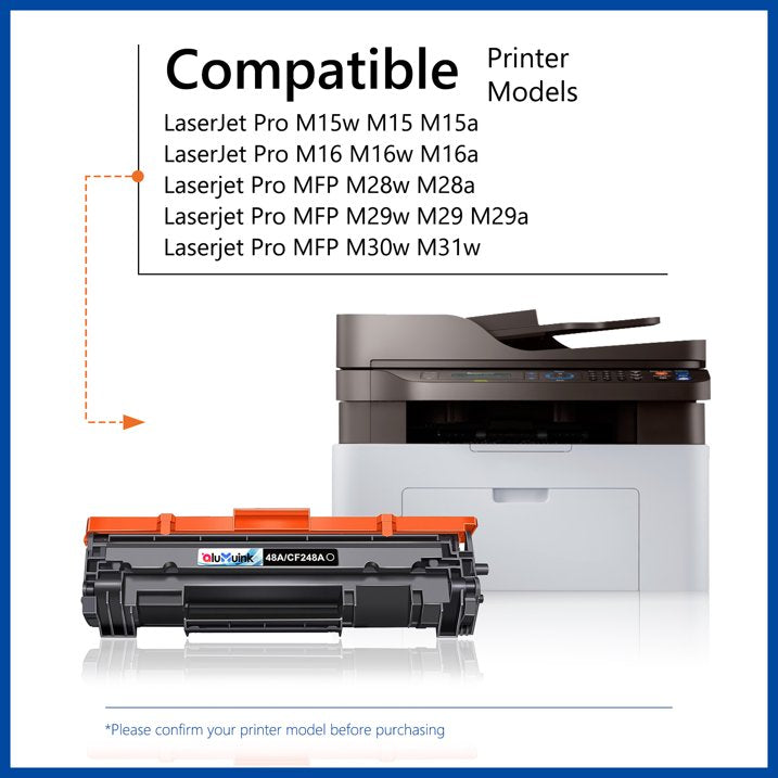48A Toner Compatible for 48A Toner Cartridge for LaserJet Pro M15a M16w Printer 2 Pack(Black)