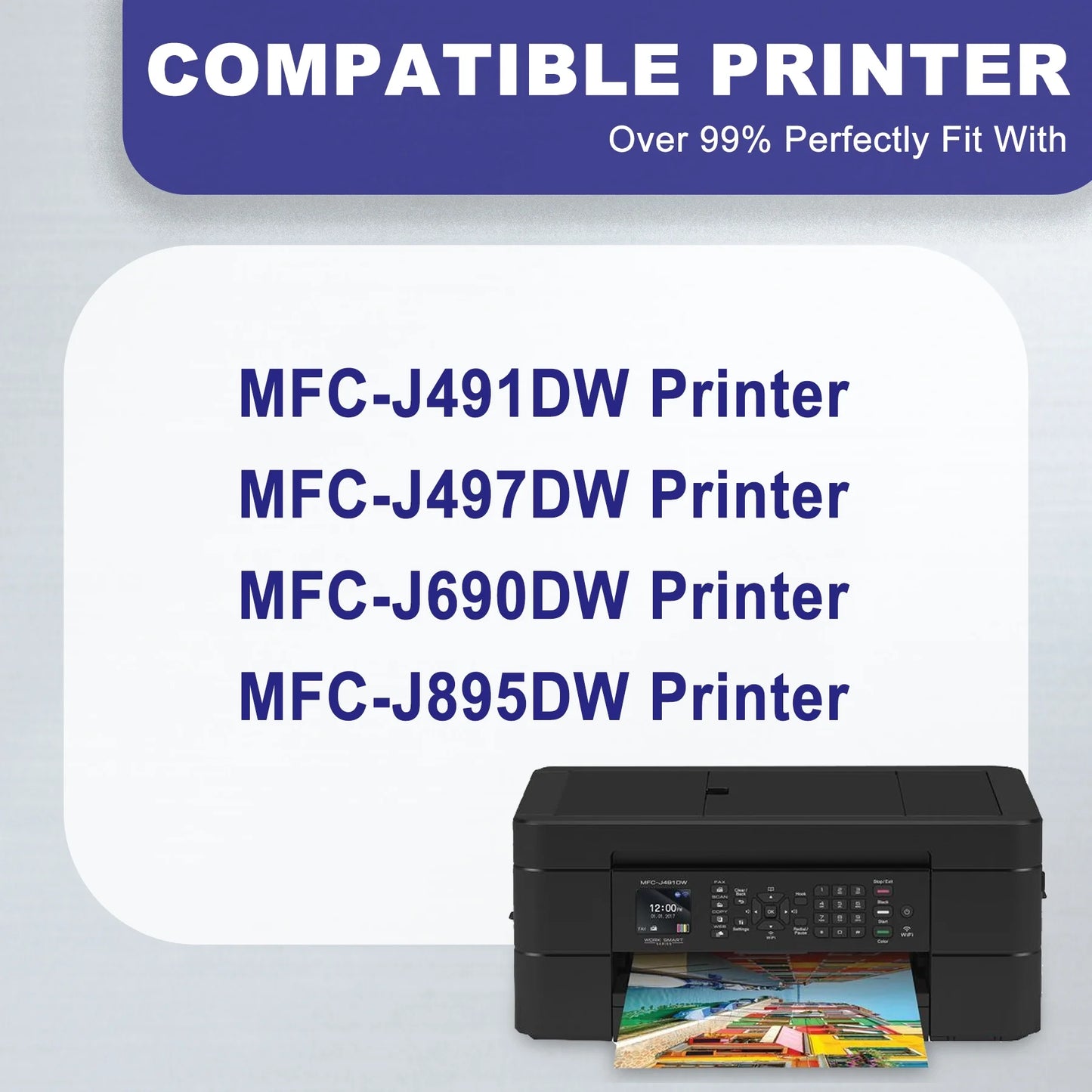 LC3011/3013 Ink Cartridge Replacement for Brother LC3011 Ink Cartridge J491DW J895D Printers 4-Pack