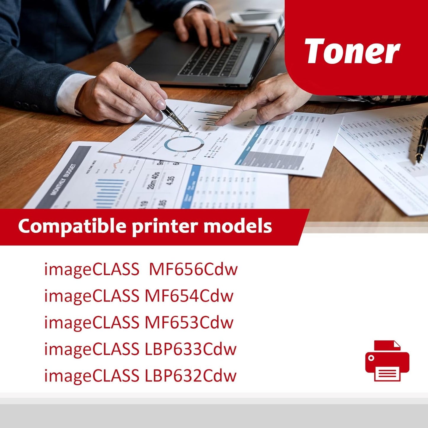 067 (Black Cyan Magenta Yellow, 4 Pack) Toner Cartridge Replacement for Canon 067 067H Cartridge MF656Cdw MF654Cdw MF653Cdw LBP632Cdw Printer