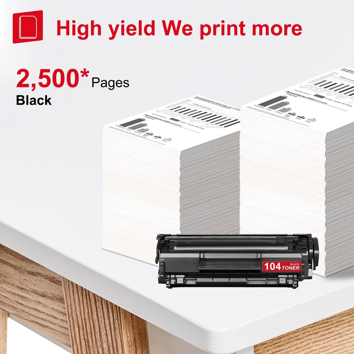 104 0263B001AA Toner Cartridge Black 1-Pack Replacement for Canon 104 ImageCLASS D420 MF4150d MF4270dn MF4350d MF4370dn MF4690 Printer