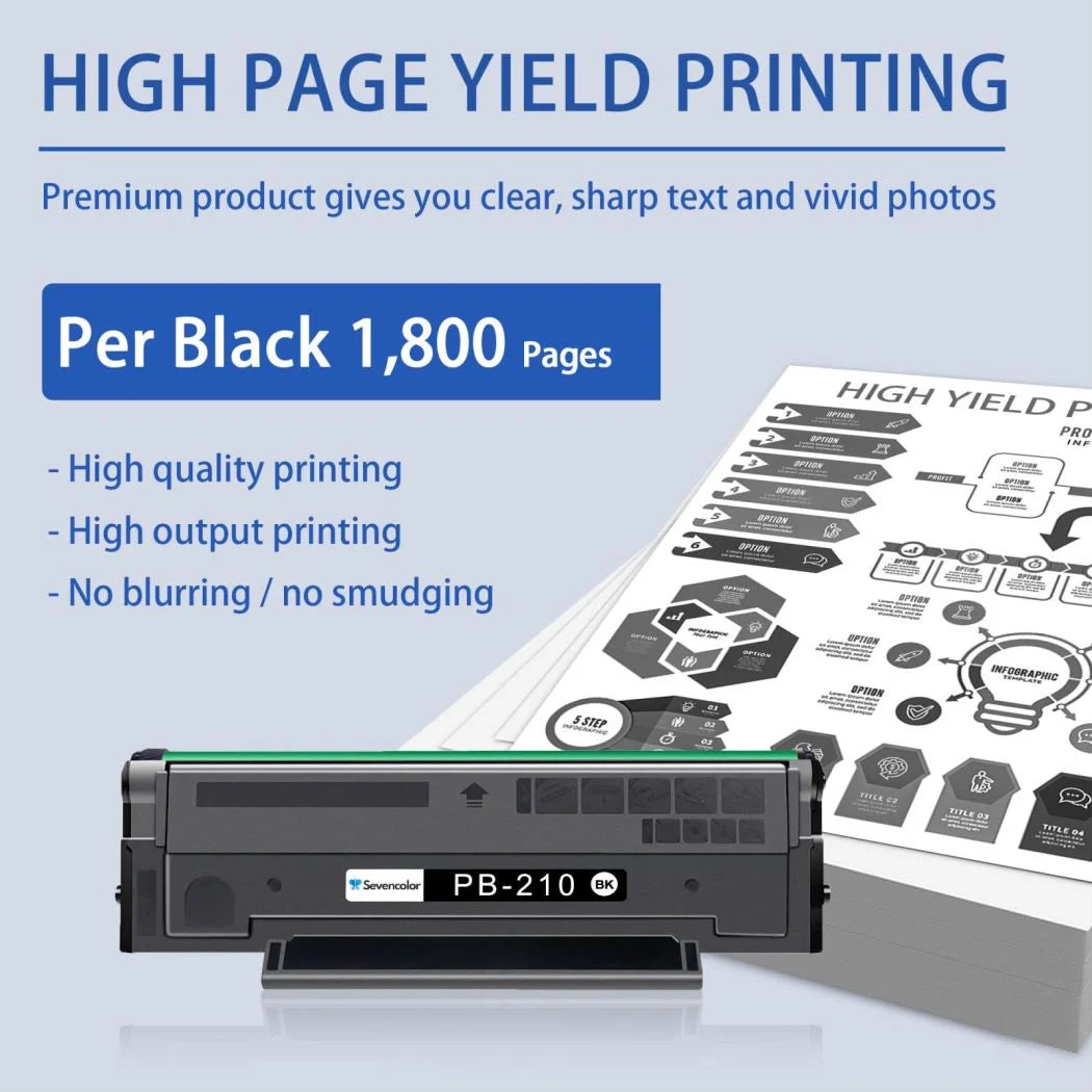 PB-210 PB210 Toner Cartridge 1 Black Replacement for Pantum P2500W P2502W M6550NW M6600NW M6552NW Printer