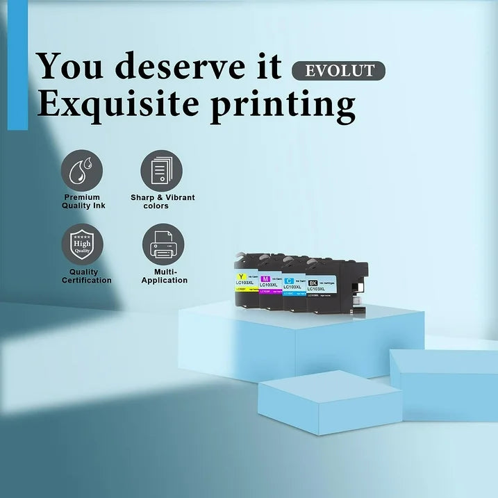 LC103XL Ink Cartridge (2BK/1C/1M/1Y) Compatible for Brother LC103 Ink for DCP-J152W MFC-J245 Printer