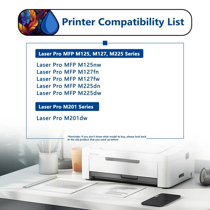 83A Toner Cartridge 1 Pack Compatible for HP 83A CF283A Black Toner Cartridges for Laser Pro M201, Laser Pro MFP M125, M127, M225 Series Printers
