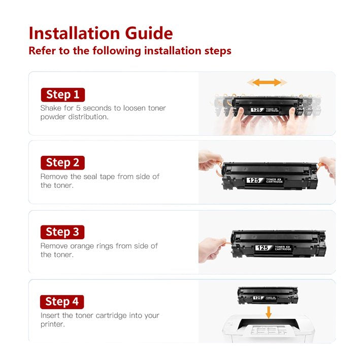 125 CRG 125 Toner Compatible for Canon 125 Toner Cartridge for LBP6030w LBP6000 MF3010 Printer（2 Pack）