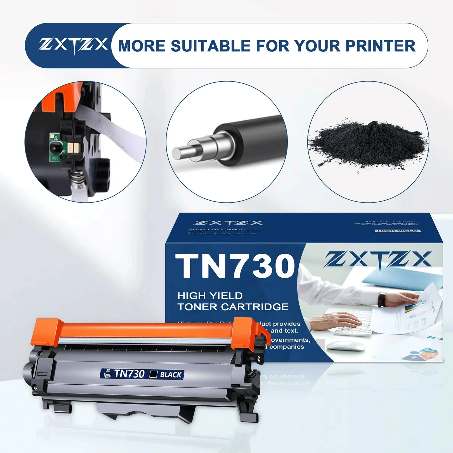 TN730 Toner Cartridge Compatible for Brother TN730 Black Toner Cartridge Printer