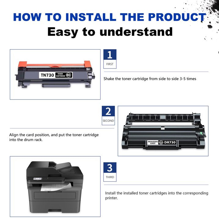 TN 730 Black TN-730 TN730 Toner Cartridge Compatible for Brother TN730 Toner DCP-L2550DW Printer