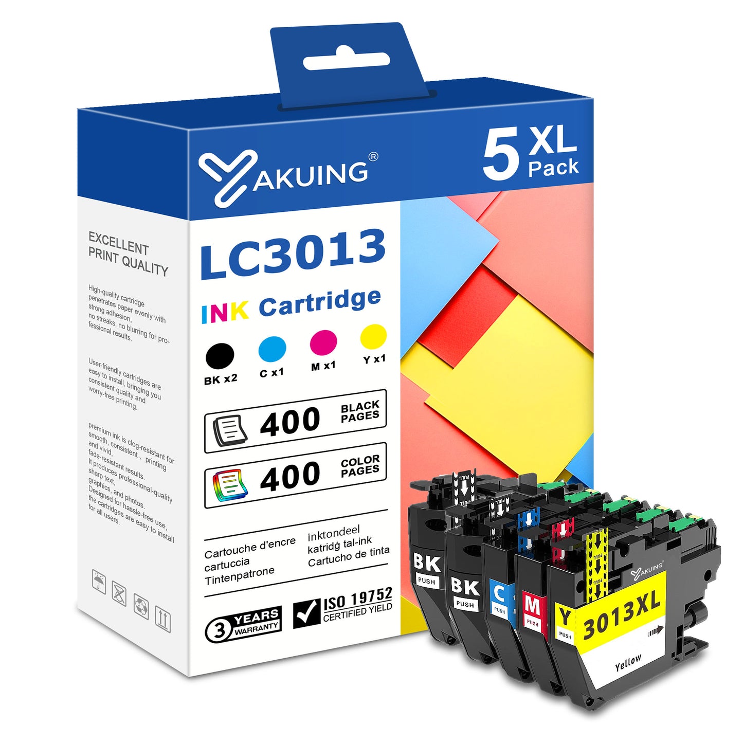 LC3013XL Ink Cartridges Compatible for Brother LC3013XL Ink Cartridge for MFC-J690DW J895DW Printer (5-PACK)