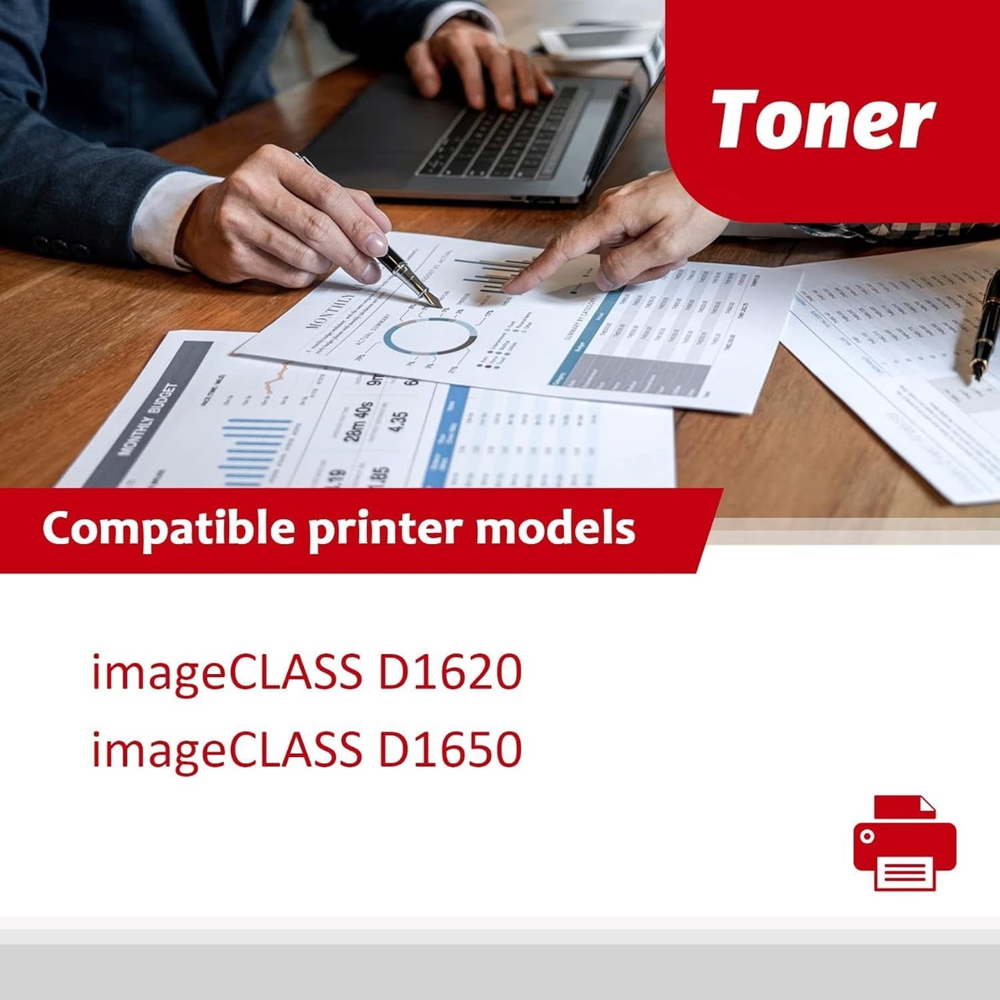 121 Toner Cartridge 1 Black 121 Toner Replacement for Canon 121 ImageCLASS D1620 D1650 Printer