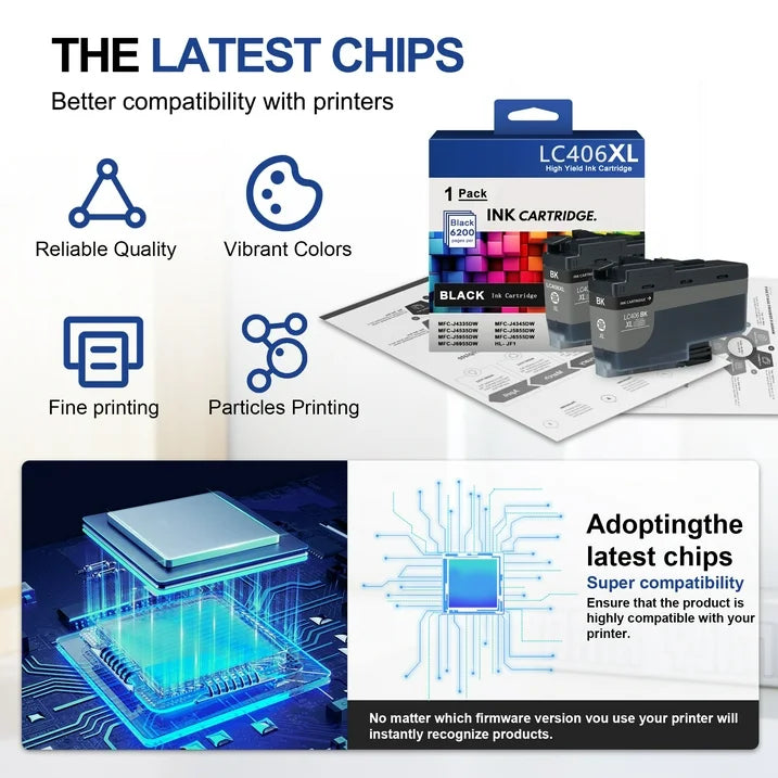 LC406 Ink High Yield 406XL Replacement for Brother LC406XL Ink Cartridge Black MFC-J4335DW J4535DW