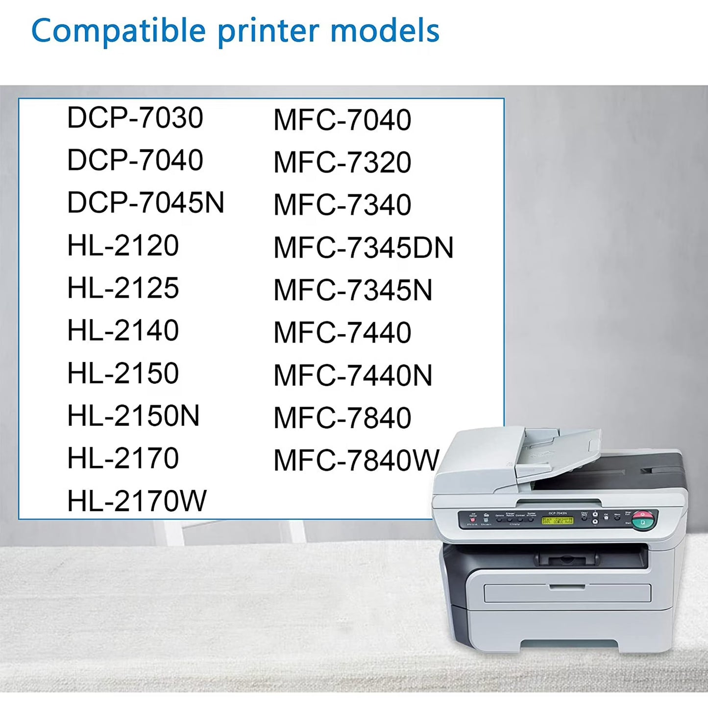(1-Black) TN360 TN-360 Toner Cartridge Compatible Replacement for Brother DCP-7030 7040 HL-2120 2140 MFC-7040 Printers