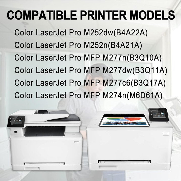 201A | CF401A 201A (Cyan,1 Pack) Toner Cartridge Compatible for Color Pro M252dw M252n MFP M277n M277dw Printer