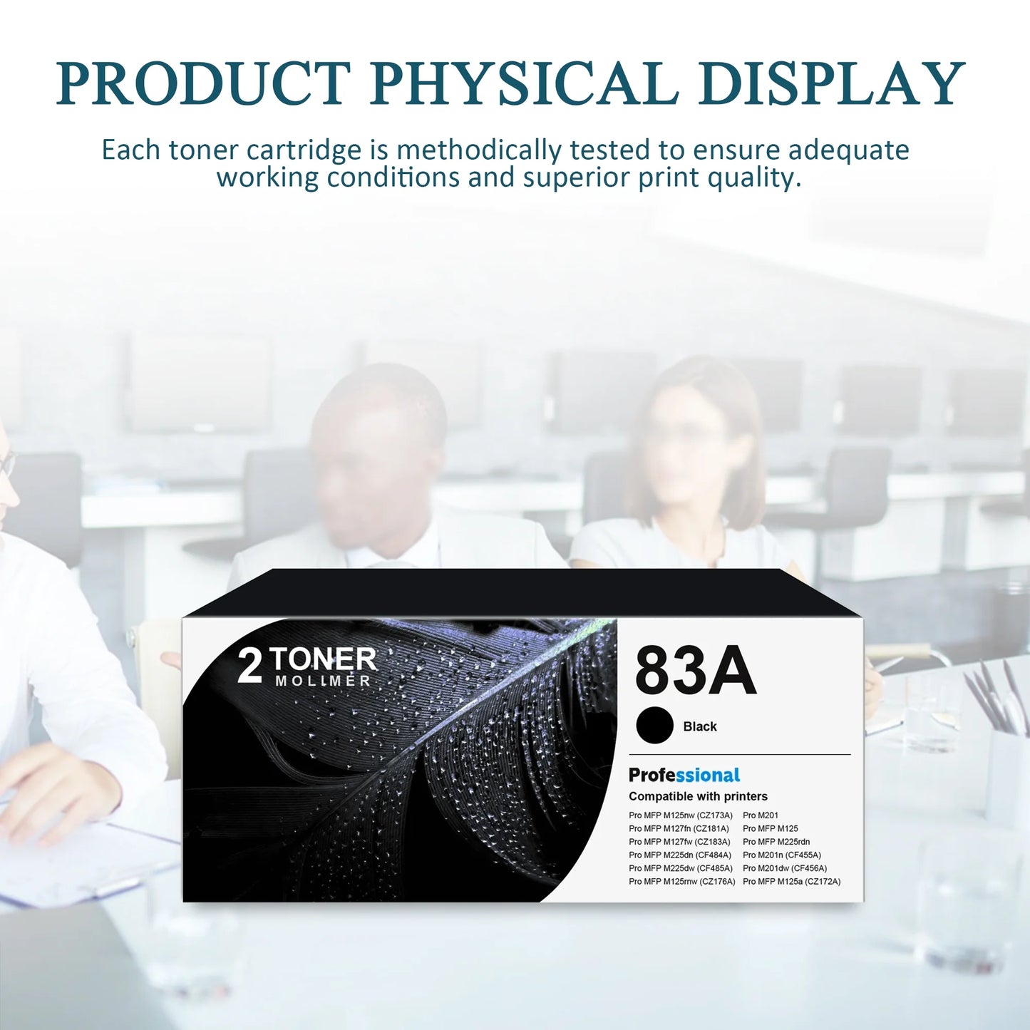 83A CF283A Toner 2 Pack 83A toner Cartridge Compatible for HP 83A Pro M201 MFP M125 M127 Series Printer