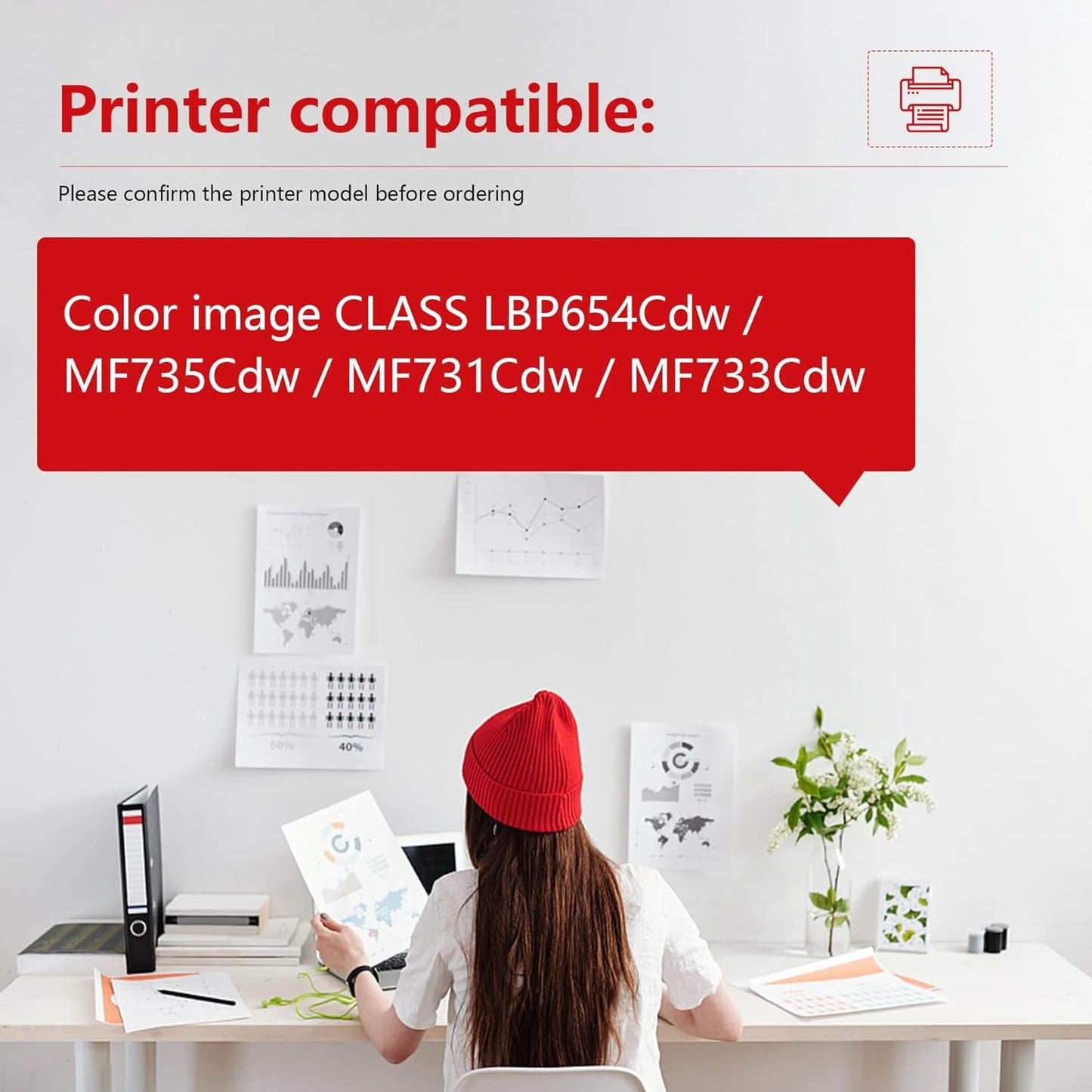 046 Toner Cartridge (1-Pack, Black) 046 Toner Replacement for Canon 046 Toner Color Image Class LBP654Cdw MF735Cdw MF731Cdw MF733Cdw Printer