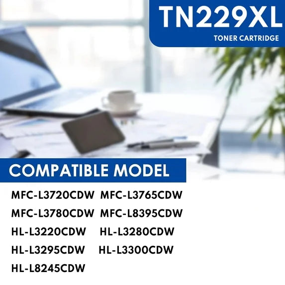 TN229XL TN229 Toner Cartridge for Brother TN229 TN229XL Toner Cartridges for Brother MFC l3720CDW, MFC l3780CDW(4 Pack)