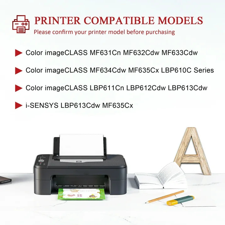 045 Toner Cartridge Compatible for Canon 045 Toner Cartridges for MF634Cdw LBP612CDW 4 Pack Printer