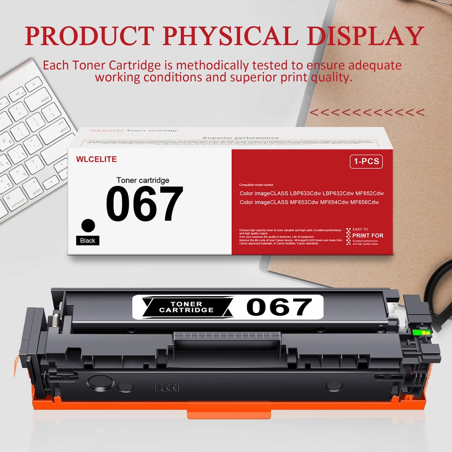 067 Toner Cartridge Compatible for Canon 067 Black Toner Cartridge for LBP633Cdw LBP632Cdw MF652Cdw Printer High Yield