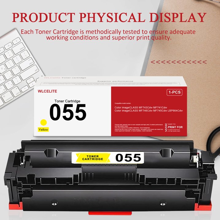 055 Toner Cartridge Compatible for Canon 055 Yellow Toner Cartridge High page 2600 Printer