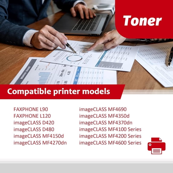 104 Black Toner Cartridge (2-Pack) CRG-104 Toner Replacement for Canon 104 Toner for imageCLASS D420 D480 MF4150d MF4270dn MF4370dn FAXPHONE L120 L90 Printer, 0263B001