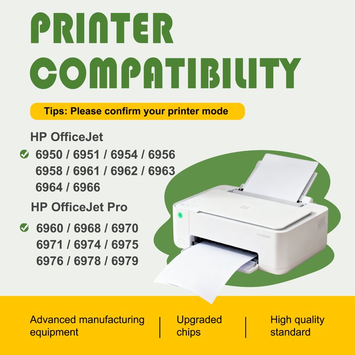 902 XL Ink Cartridges Compatible for HP 902 Ink Cartridge Combo 4-Pack OfficeJet Pro 6960