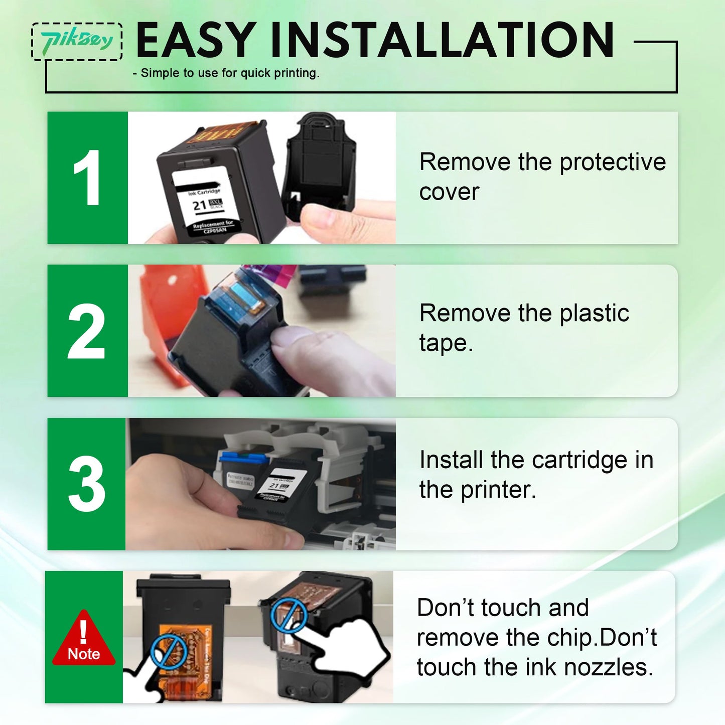 21XL 22XL Ink Cartridges (2-Pack Black/Tri-Color) - Compatible for HP 21 22 XL Ink Cartridges for DeskJet 3900 D1311 F2100 OfficeJet 4315 J3680 PSC 1415 Printers