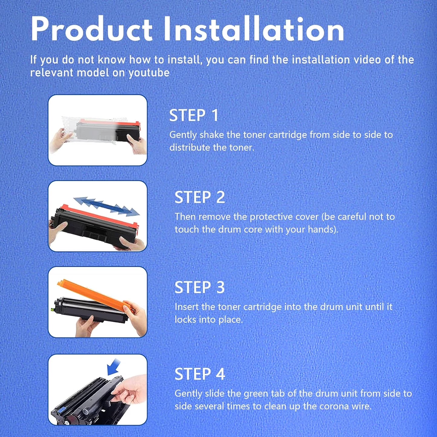 TN431 Toner Cartridge 4PK Compatible for Brother TN-431 Toner for HL-L8360CDW MFC-L8900CDW Printer