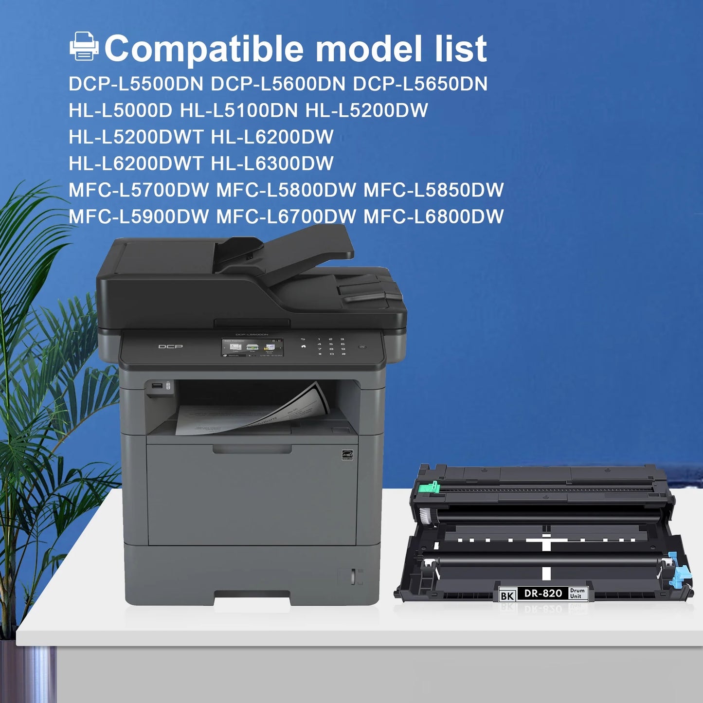 DR820 Drum Unit Compatible with Brother DR 820 for HL-L6200DW Printer (Not Toner Cartridge)