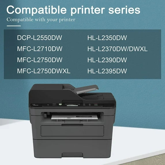 TN760 Toner Cartridge Compatible for Brother DCP-L2550DW Printer (Black, 2-Pack)