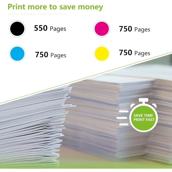 564 Ink Combo Pack Compatible for HP 564 XL Printer Ink Cartridges for DeskJet 3520 3525（4 Pack）