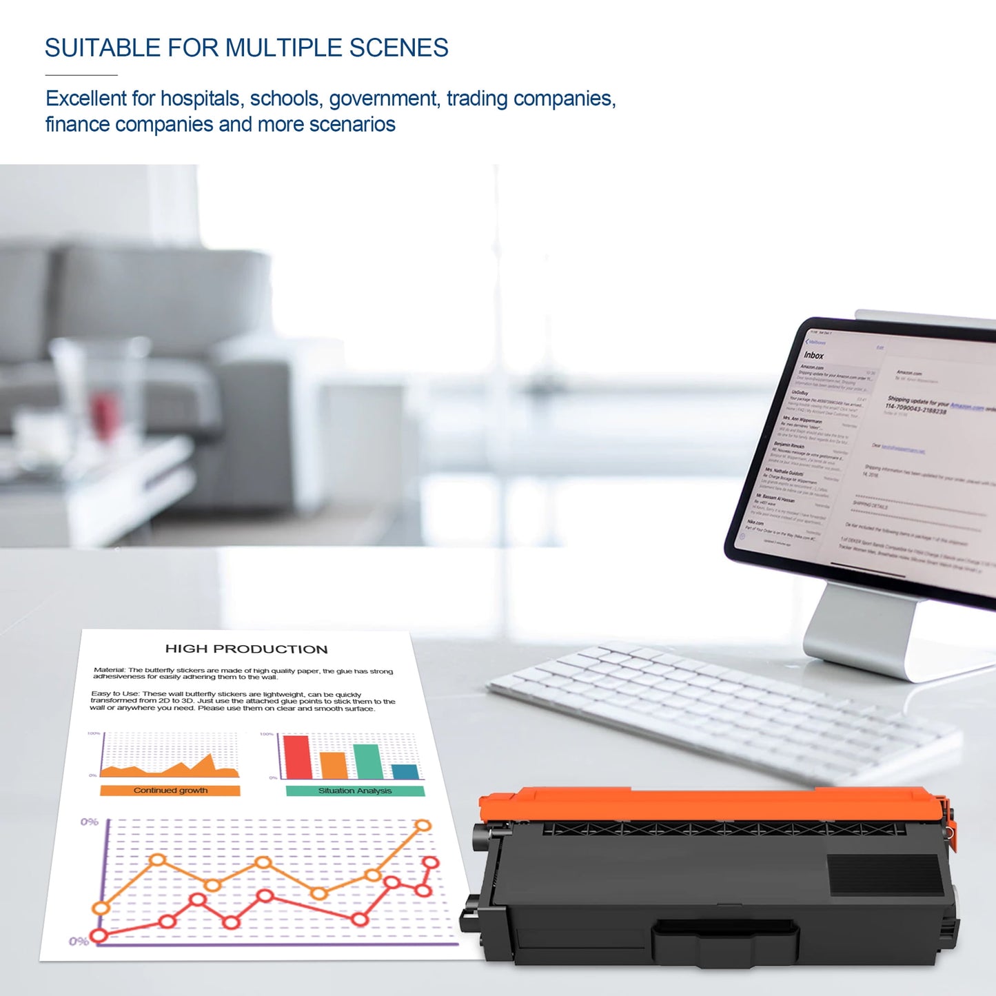 TN433 Toner Cartridge Magenta (2-Pack) - TN-433 Toner Cartridge Compatible for Brother HL-L8260CDW L8360CDW MFC-L8900CDW L9570CDW Printer