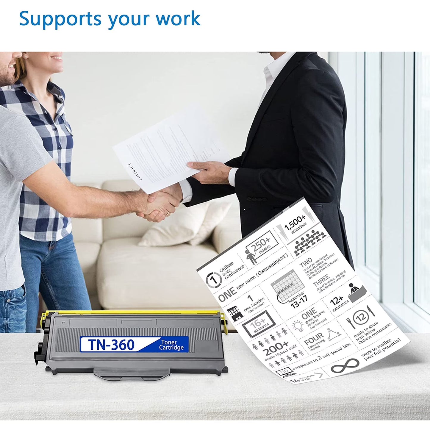 (1-Black) TN360 TN-360 Toner Cartridge Compatible Replacement for Brother DCP-7030 7040 HL-2120 2140 MFC-7040 Printers
