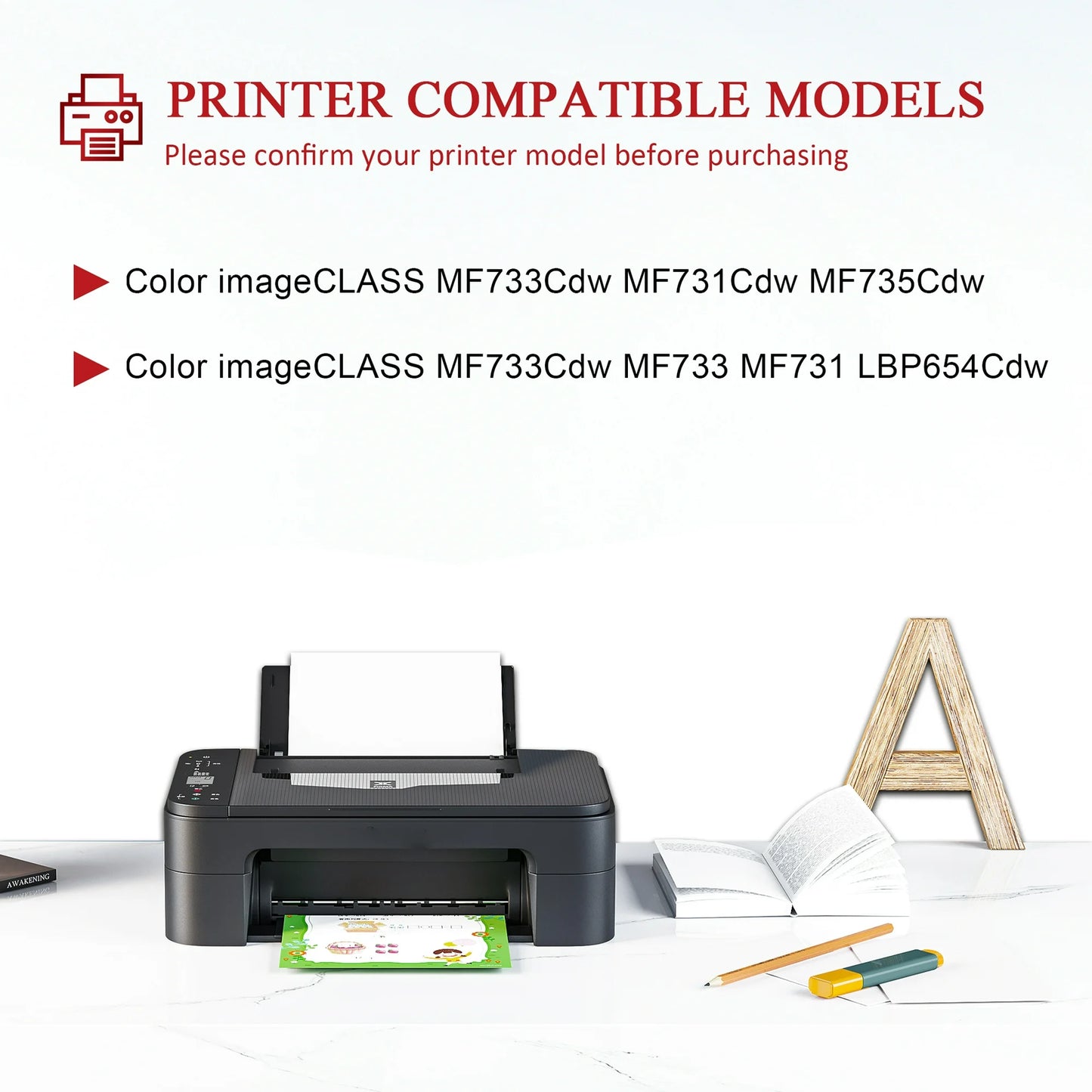 046 4-Pack Toner Cartridge Compatible for Canon 046 Toner Cartridge for MF733Cdw MF731Cdw MF735Cdw Printer