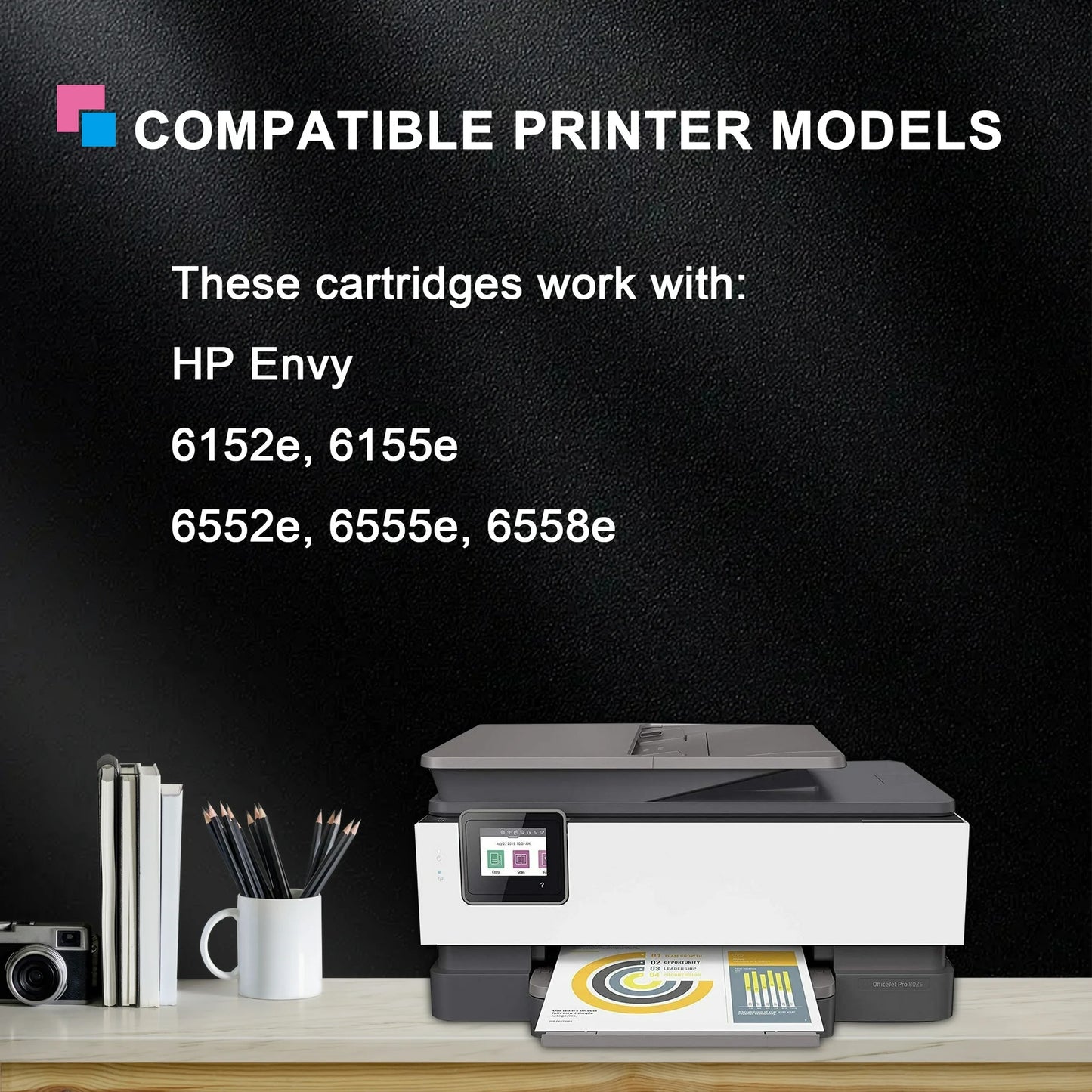 68e Ink Compatible for HP 68e Black Ink Cartridge for Envy 6100e 6500e Series